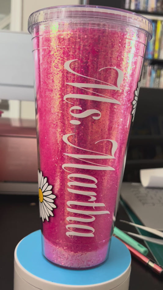 Custom Full Glitter 32 oz Double Wall Acrylic Tumbler